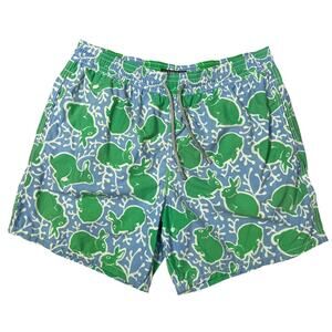 Vilebrequin Rabbit Print Swim Trunks SIZE XL Green 6" Board Shorts NO LINER